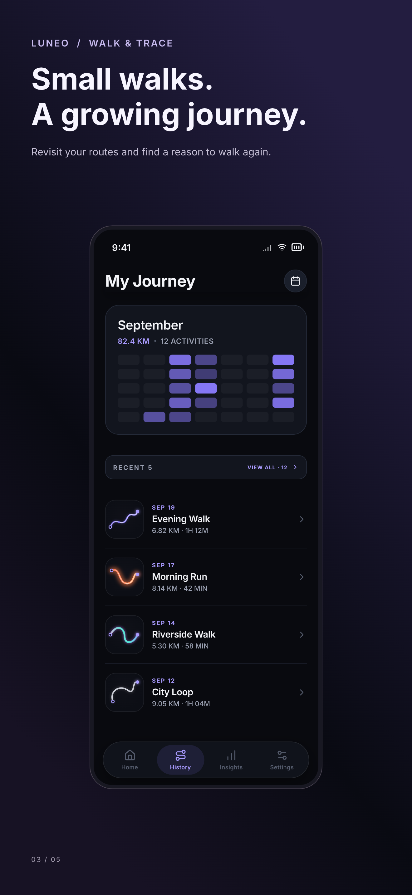 LUNEO: Walk & Trace Inside the app 3