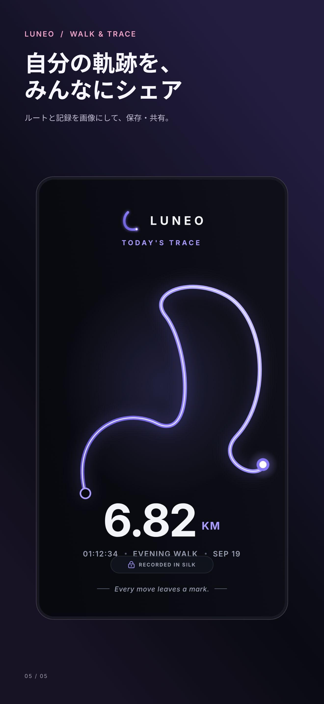 LUNEO: Walk & Trace アプリの画面 5